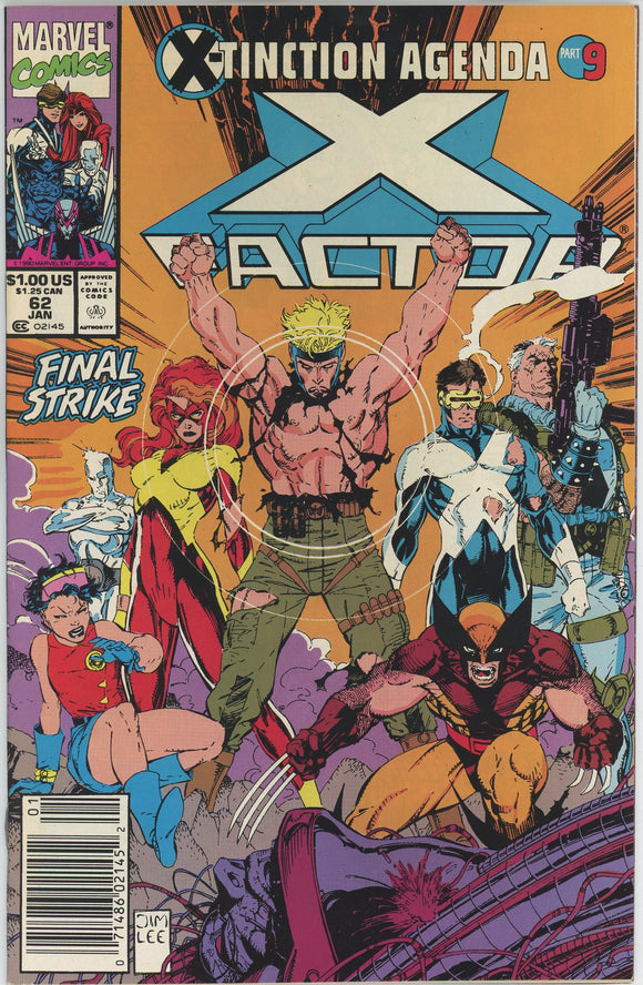 X-Factor #62 (1986) - 7.0 FN/VF *X-Tinction Agenda/Jim Lee Cover* Newsstand