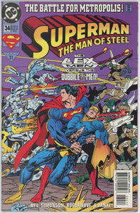 Superman The Man of Steel #34 (1991) - 9.0 VF/NM *The Battle for Metropolis*