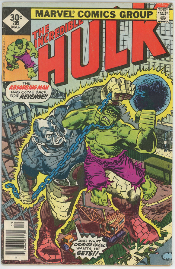 Incredible Hulk #209 (1962) - 4.0 VG *The Absorbing Man is out for Blood*