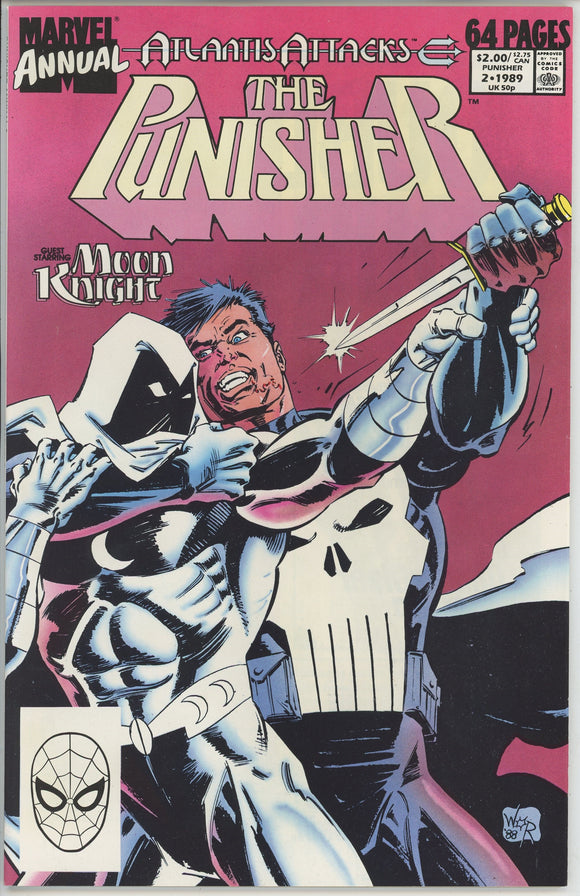 Punisher Annual #2 (1987) - 9.0 VF/NM *Moon Knight/Atlantis Attacks*