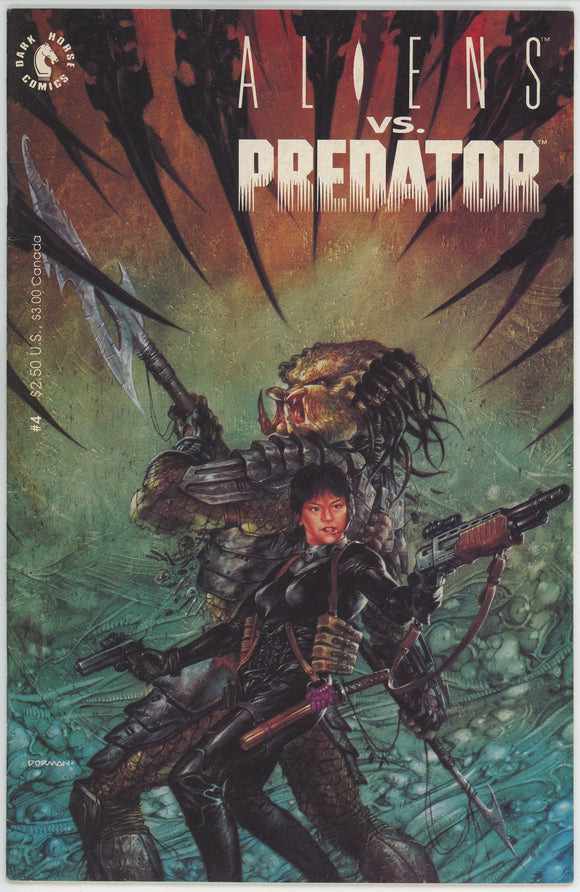 Aliens Vs Predator #4 (1990) - 7.0 FN/VF *Dorman Cover/Mini Series*