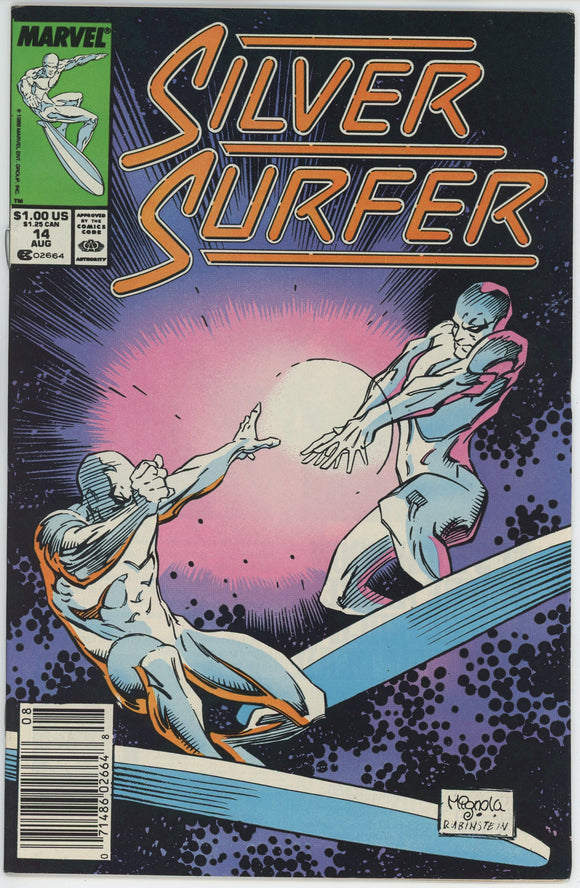 Silver Surfer #14 (1987) - 9.0 VF/NM *Cool Mignola Cover* Newsstand