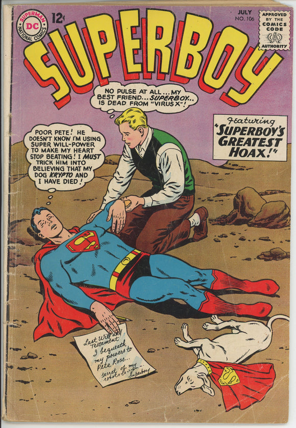 Superboy #106 (1949) - 2.5 GD+ *Untold Story of the Phantom Zone*