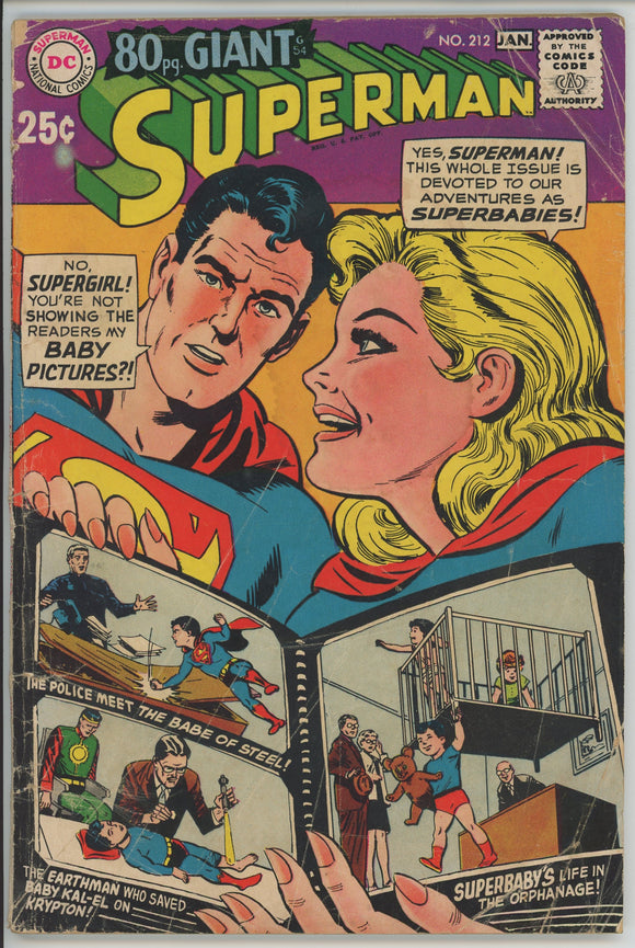 Superman #212 (1939) - 1.8 GD- *The Man Who Saved Kal-El's Life*