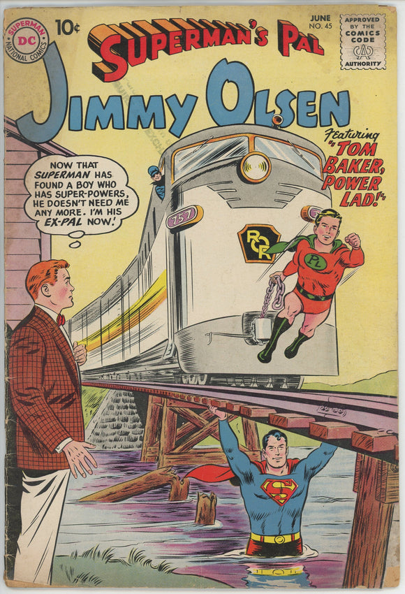 Superman's Pal Jimmy Olsen #45 (1958) - 3.5 VG- *Tom Baker, Power Lad*