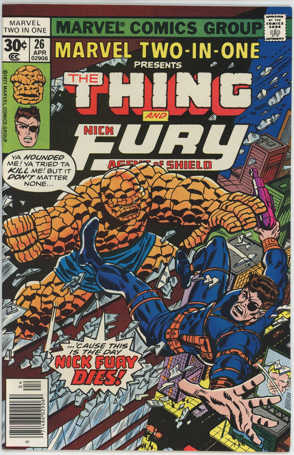 Marvel Two In One #26 (1974) - 9.0 VF/NM *Thing/Nick Fury*