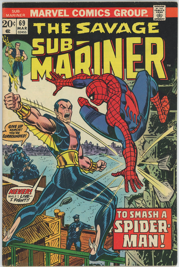 Sub-Mariner #69 (1968) - 6.0 FN *Two Worlds and Dark Destiny/Spider-Man*