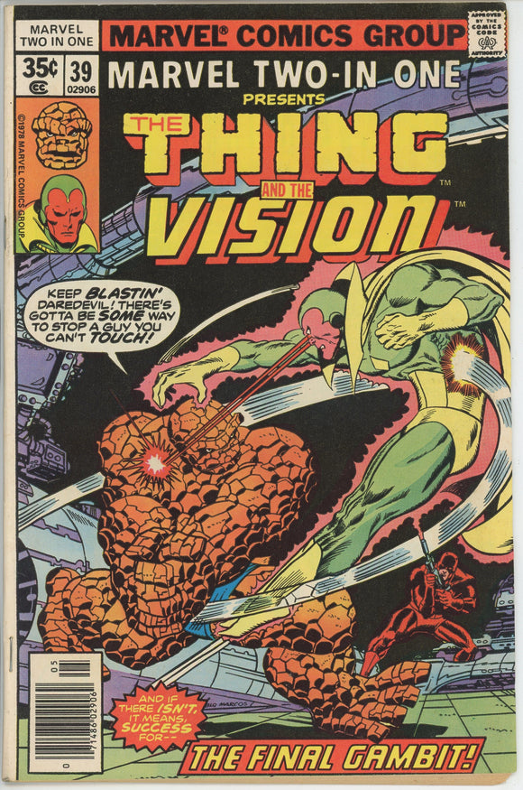 Marvel Two In One #39 (1972) - 7.5 VF- *Mr. Fantastic/Vision*