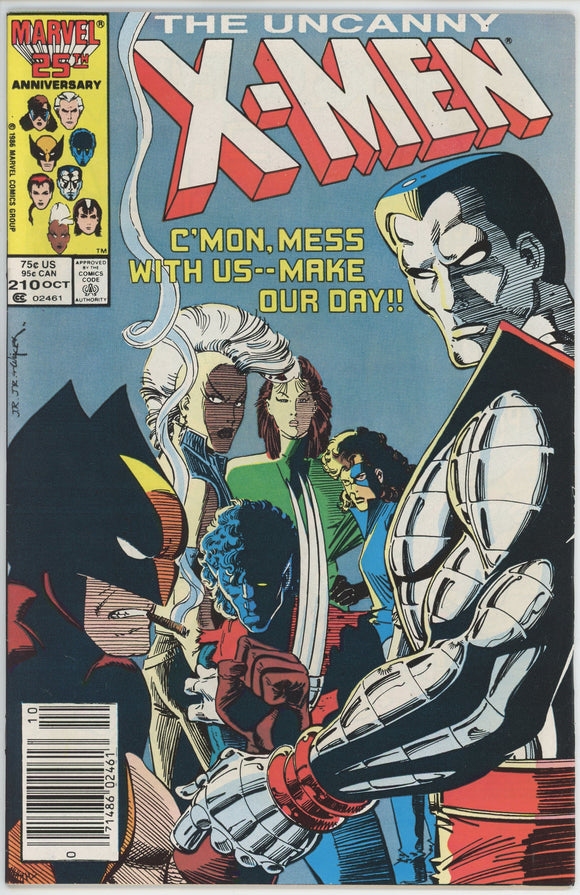 Uncanny X-Men #210 (1963) - 7.5 VF- *Mutant Massacre* Newsstand