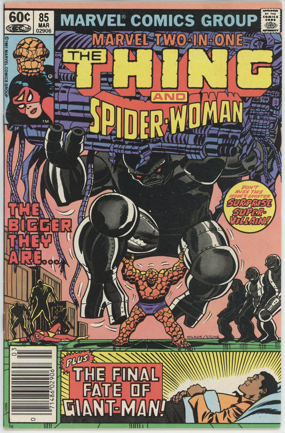 Marvel Two In One #85 (1972) - 7.5 VF- *Thing/Spider Woman* Newsstand