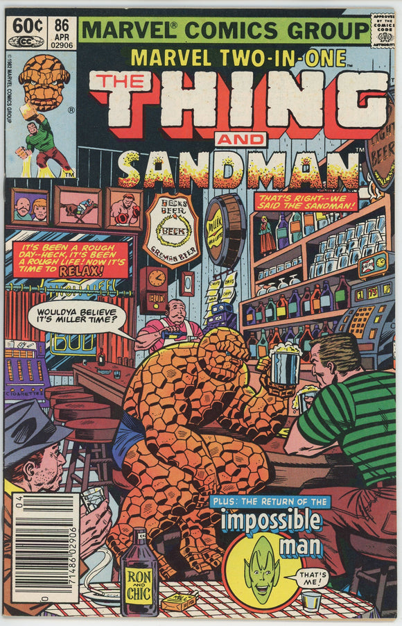 Marvel Two In One #86 (1972) - 8.5 VF+ *Thing/Sandman* Newsstand