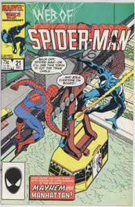 Web of Spider Man #21 (1985) - 8.5 VF+ *The Enemy Unknown*