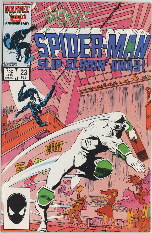 Web of Spider Man #23 (1985) - 8.5 VF+ *Slip Slydin' Away*