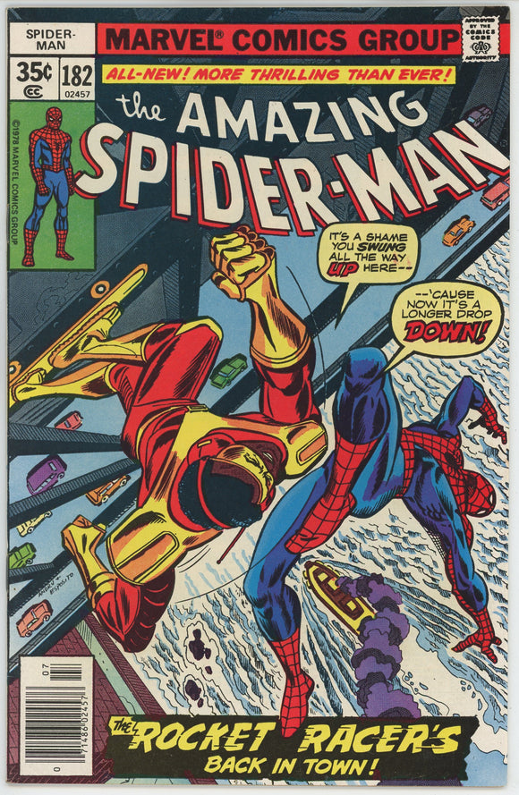 Amazing Spider Man #182 (1963) - 7.5 VF- *The Rocket Racer's Back in Town*