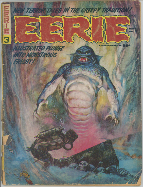 Eerie #3 (1966 Warren Magazine) - 1.8 GD- *Frazetta Cover*