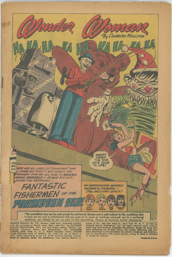 Wonder Woman #117 (1942) - Coverless *Fantastic Fishermen of the Forbidden Sea*