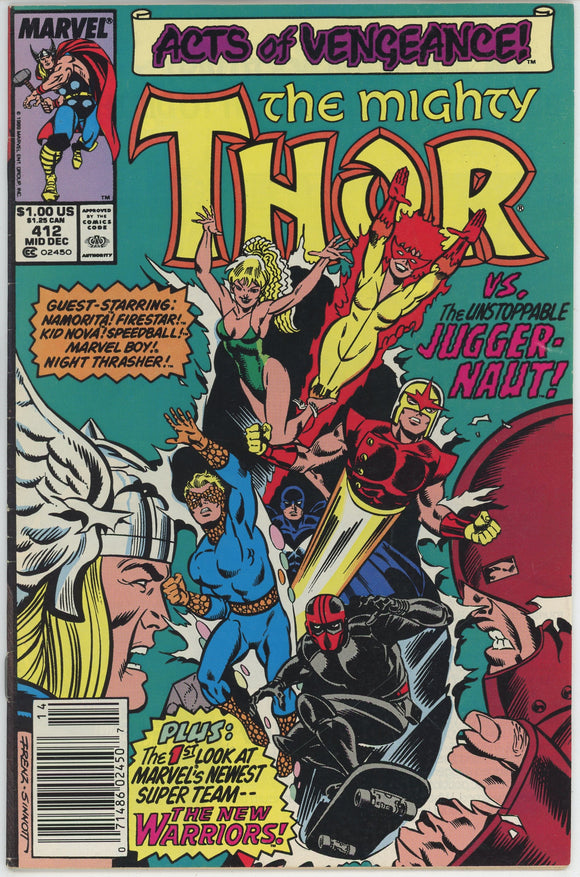 Thor #412 (1962) - 6.5 FN+ *1st Appearance New Warriors* Newsstand