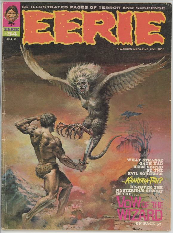 Eerie #34 (1966 Warren Magazine) - 3.0 GD/VG *Boris Vallejo Cover*