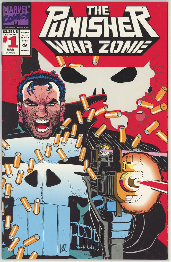 Punisher War Zone #1 (1992) - 9.2 NM- *John Romita Jr Die Cut Cover