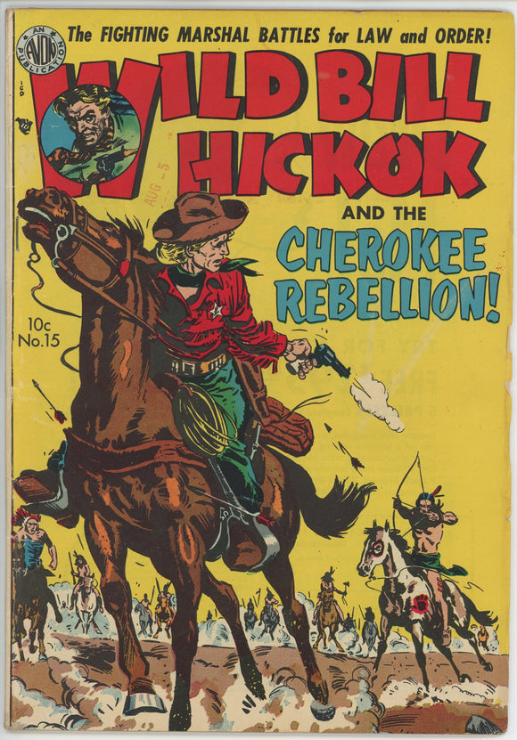 Wild Bill Hickok #15 (1949 Avon) - 3.5 VG- *Everett Kinstler Cover* Nice Art