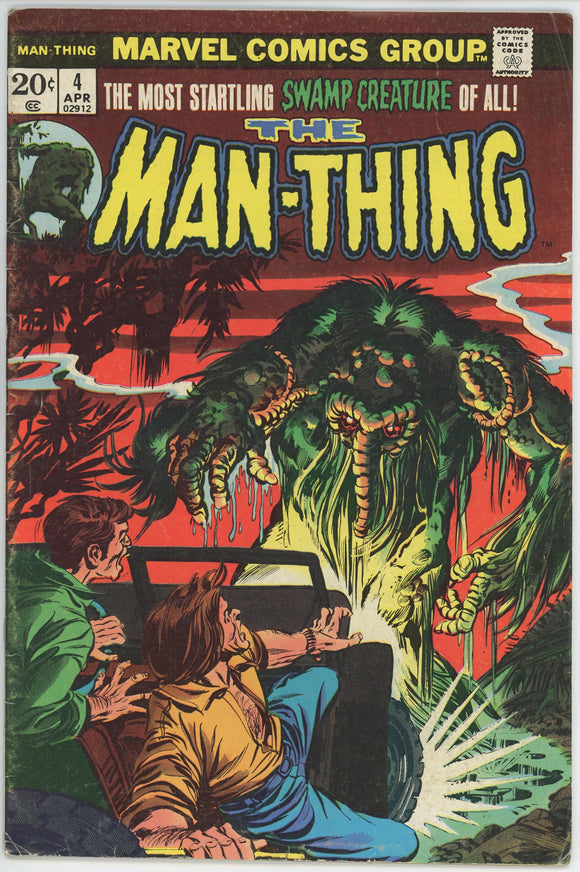 Man-Thing #4 (1975) - 5.0 VG/FN *The Making of a Madman*