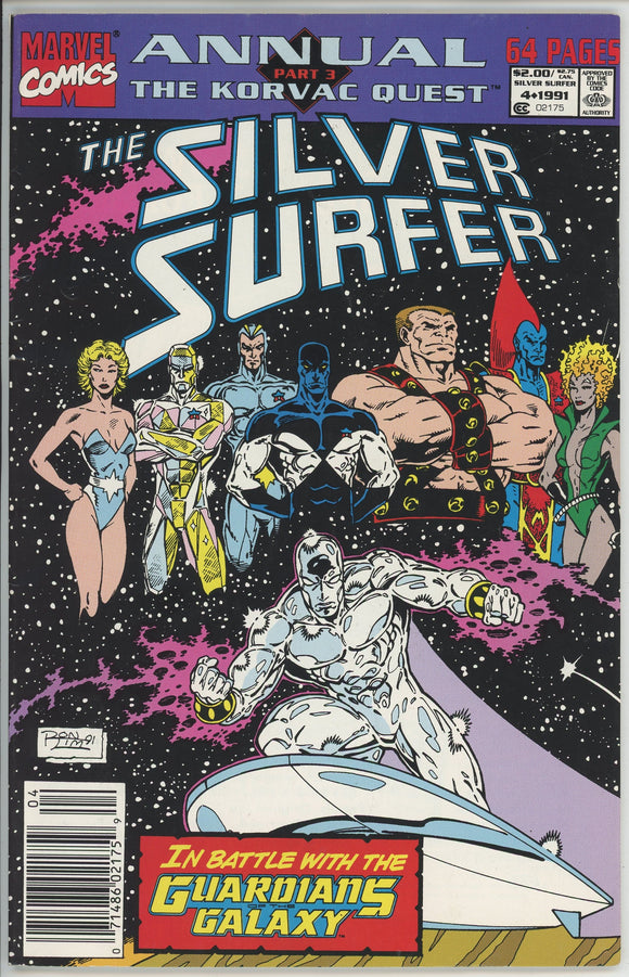 Silver Surfer Annual #4 (1987) - 7.5 VF- *Korvac Quest Part 3* Newsstand