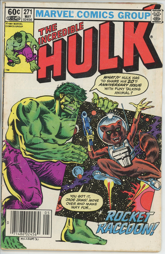 Incredible Hulk #271 (1962) - 3.0 GD/VG *1st Color App Rocket Raccoon*