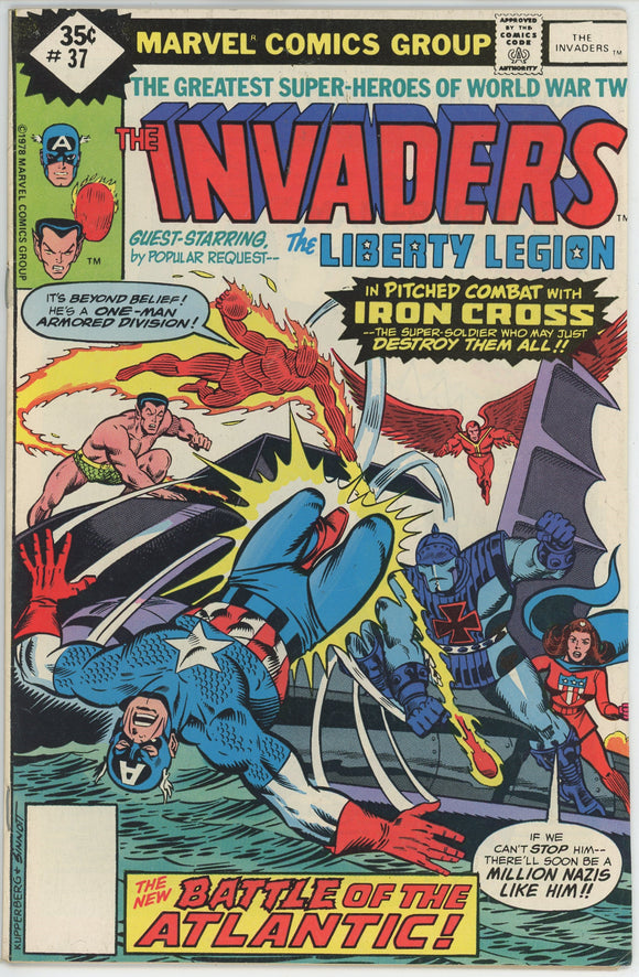 Invaders #37 (1975) - 6.5 FN+ *The Liberty Legion Busts Loose*