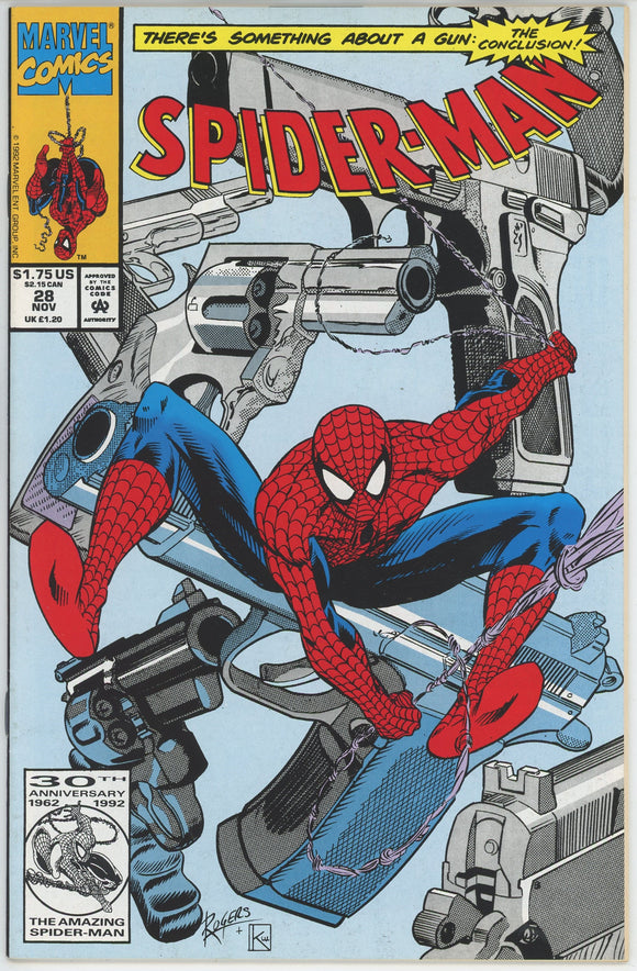 Spider-Man #28 (1990) - 9.0 VF/NM *There's Something about a Gun*