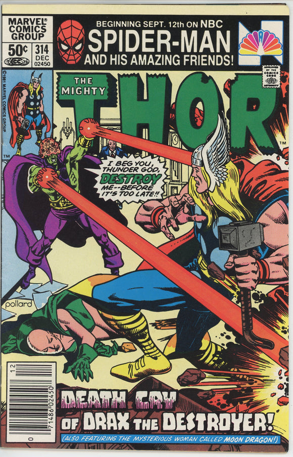 Thor #314 (1962) - 7.5 VF- *Acts of Destruction* Newsstand