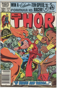 Thor #316 (1962) - 8.5 VF+ *Of Beasts and Things* Newsstand