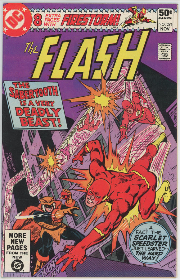 Flash #291 (1959) - 8.0 VF *Sabretooth is a Very Deadly Beast*