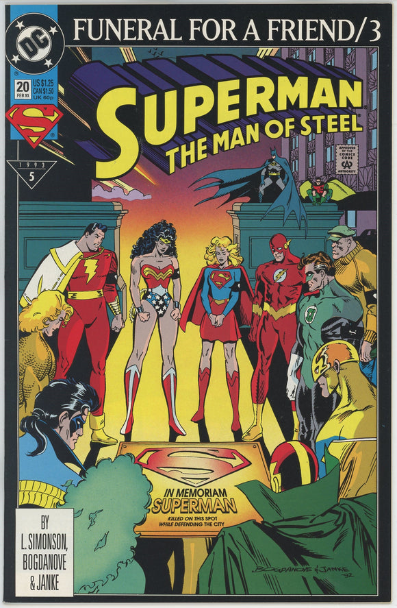 Superman The Man of Steel #20 (1991) - 9.4 NM *Funeral for a Friend*