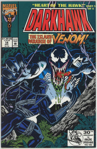 Darkhawk #14 (1991) - 7.5 VF- *Heart of the Hawk/Venom*