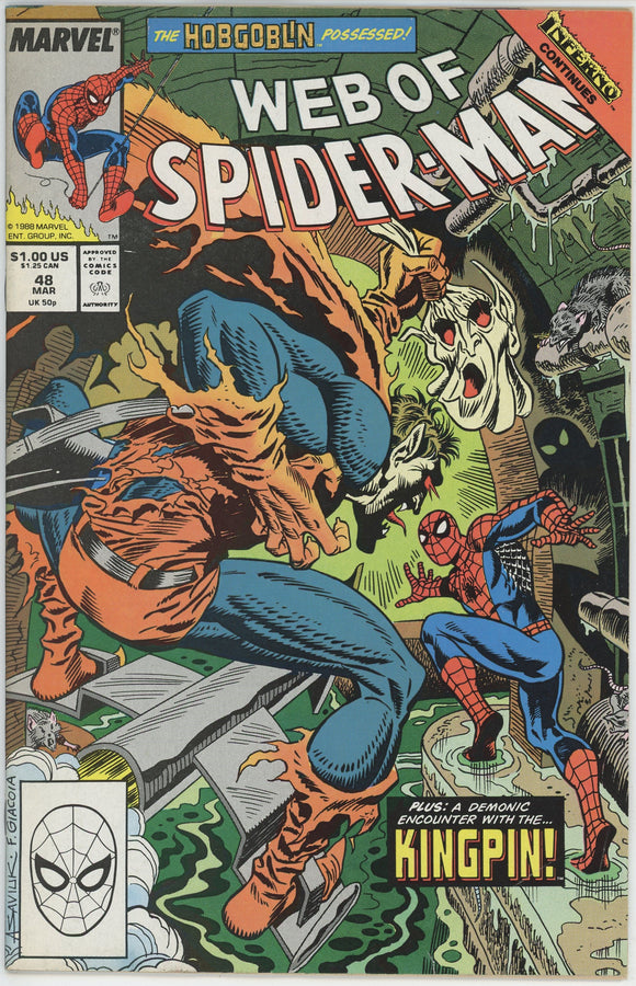 Web of Spider Man #48 (1985) - 8.0 VF *1st Full App Demogoblin*