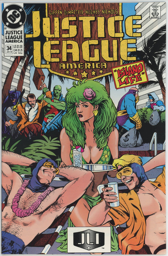 Justice League America #34 (1987) - 9.6 NM+ *Adam Hughes Cover*