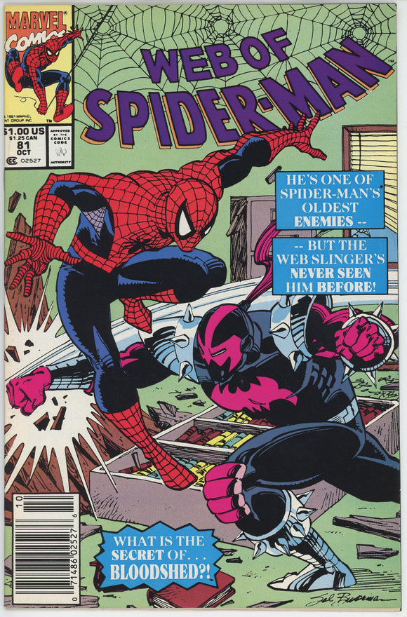 Web of Spider Man #81 (1985) - 9.0 VF/NM *1st App Bloodshed* Newsstand