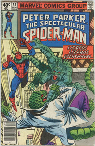 Spectacular Spider-Man #34 (1976) - 5.5 FN- *Lizard Vs Iguana*