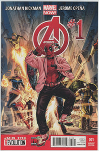 Avengers #1 (2013) - 9.6 NM+ *Deadpool Style Color Cover*