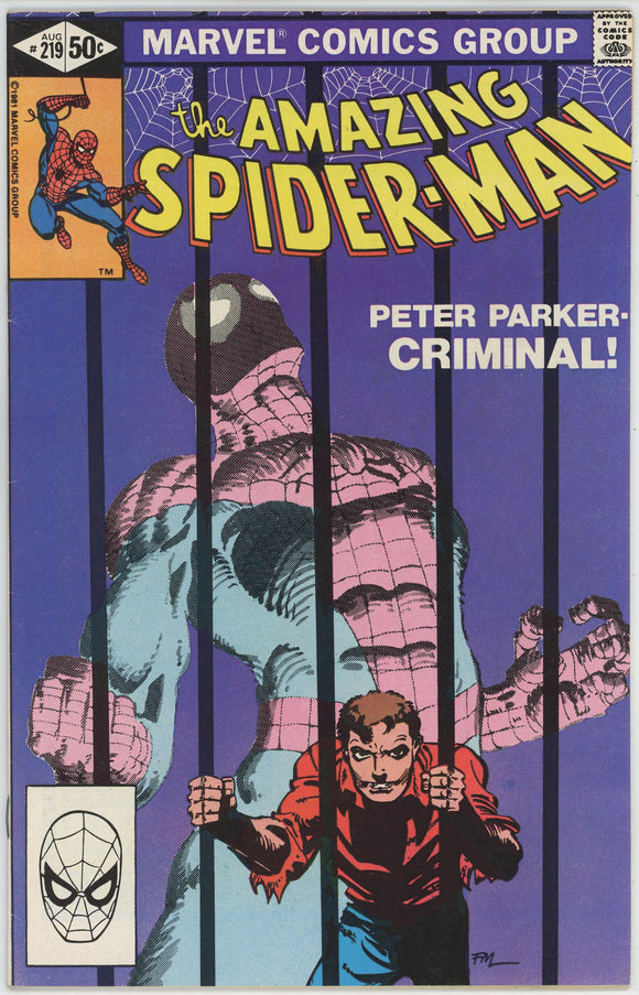 Amazing Spider Man #219 (1963) - 7.5 VF- *Peter Parker--Criminal/Miller Cover*