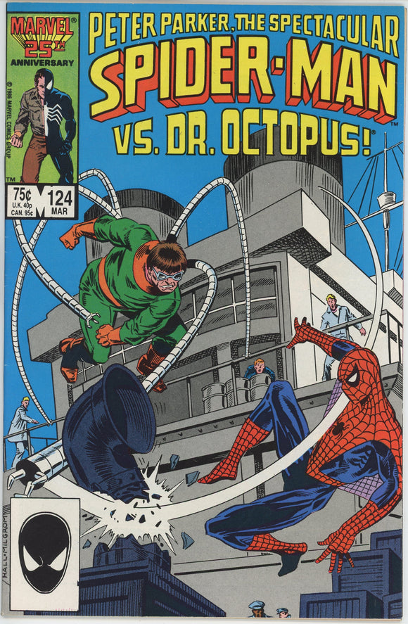 Spectacular Spider-Man #124 (1976) - 8.0 VF *When Strikes the Octopus*