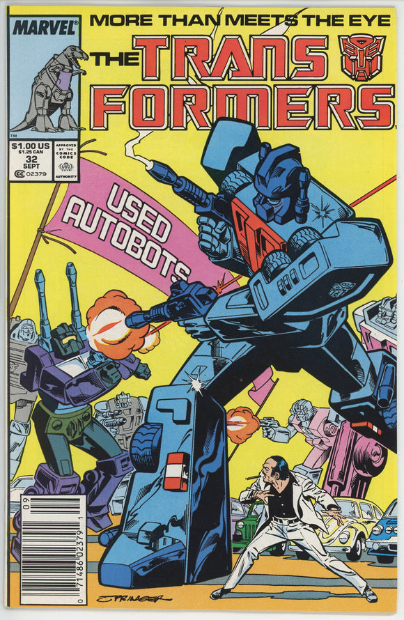 Transformers #32 (1984) - 9.0 VF/NM *Used Autobots* Newsstand