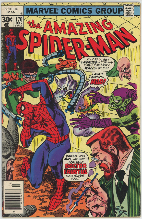 Amazing Spider Man #170 (1963) - 4.0 VG *Madness is all in the Mind*