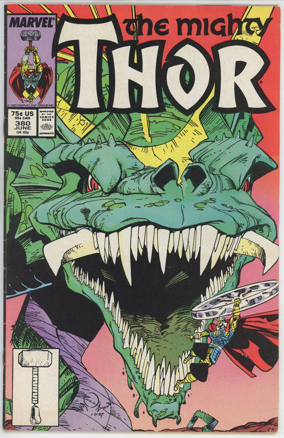 Thor #380 (1962) - 5.5 FN- *Mjolnir's Song/Great Cover*