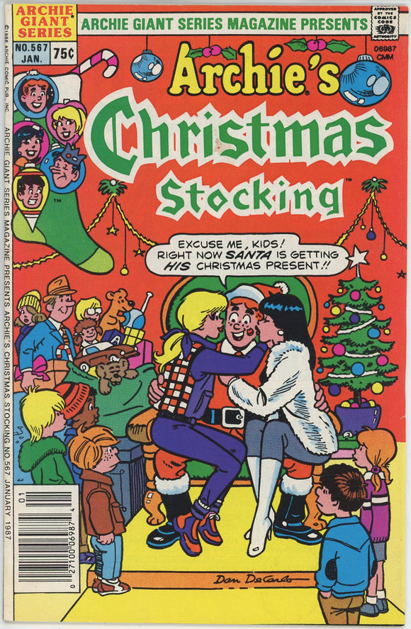 Archie Giant Series #567 (1954) - 5.5 FN- *Christmas Stocking* Newsstand