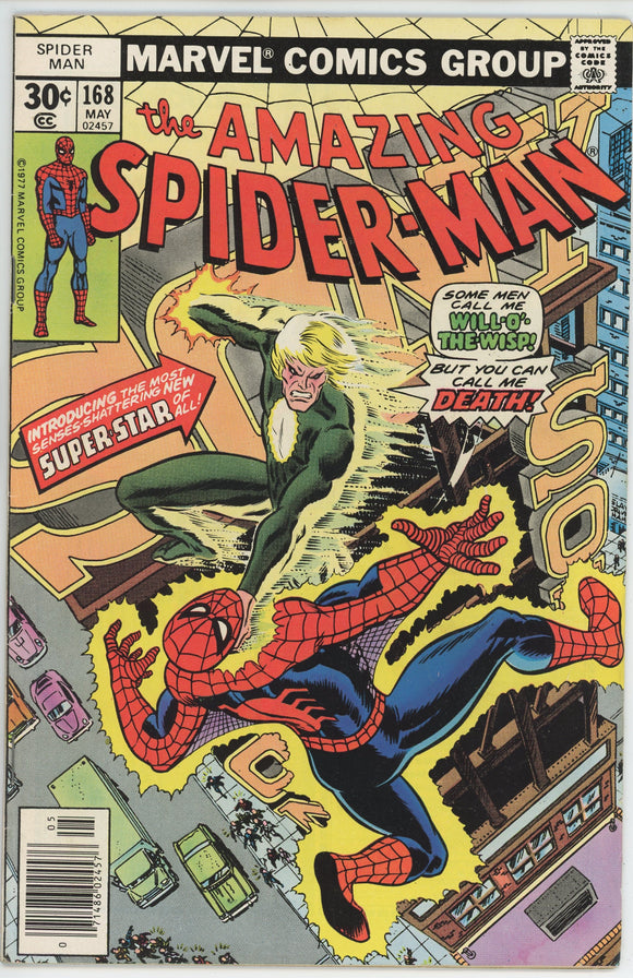 Amazing Spider Man #168 (1963) - 7.5 VF- *Will O'The Wisp*